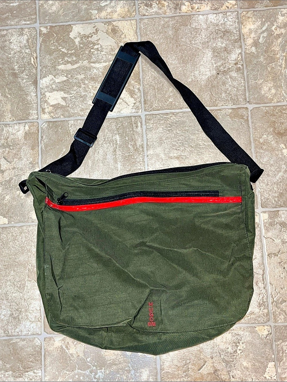 Hugo Boss Green & Black Messenger Bag
